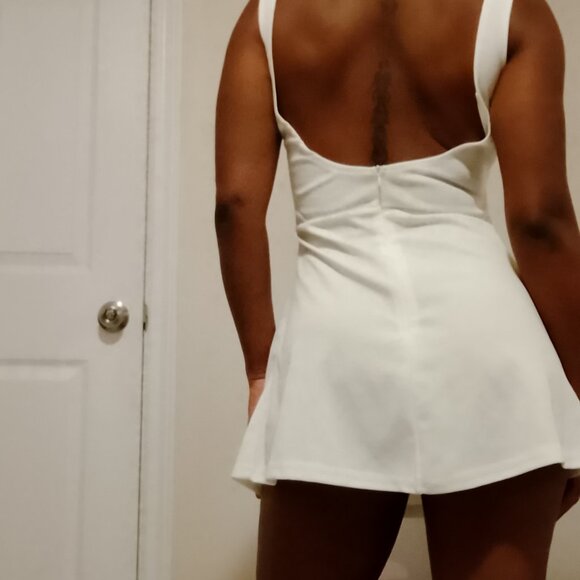 White Backless Mini Dress - Picture 2 of 4